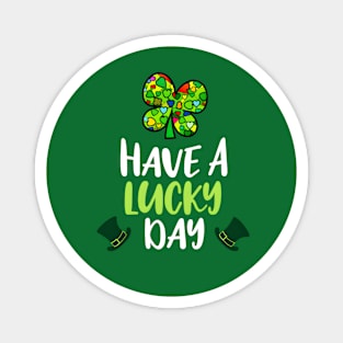 Have a Lucky Day: Lucky Shamrock St. Patrick’s Day Cartoon Art Magnet